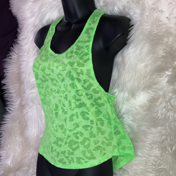 🌼Leopard Burnout Neon Green Swing Tank - Picture 2 of 9